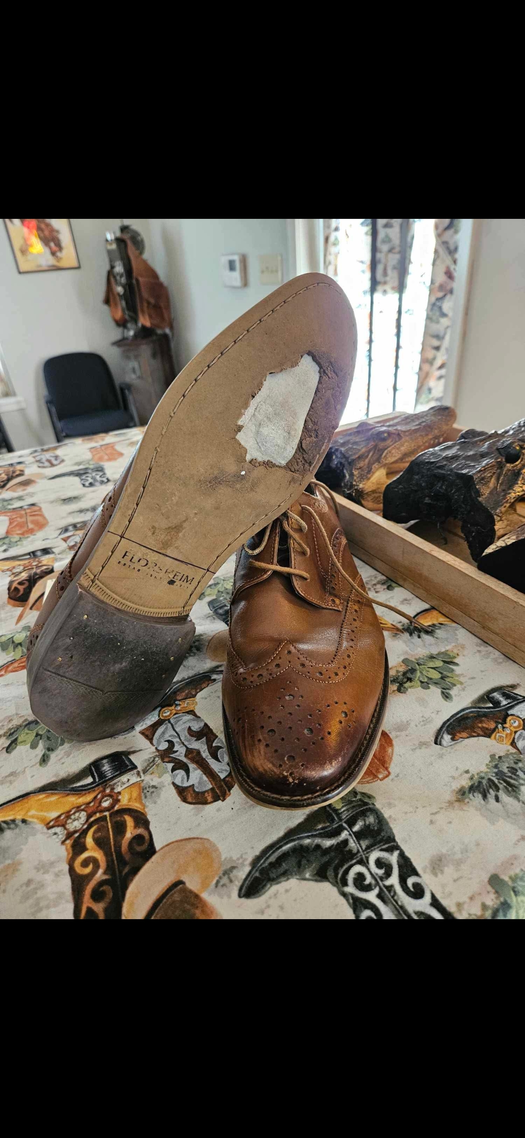 Before &mdash; Florsheim Wingtips &mdash; Full Resole & Shine